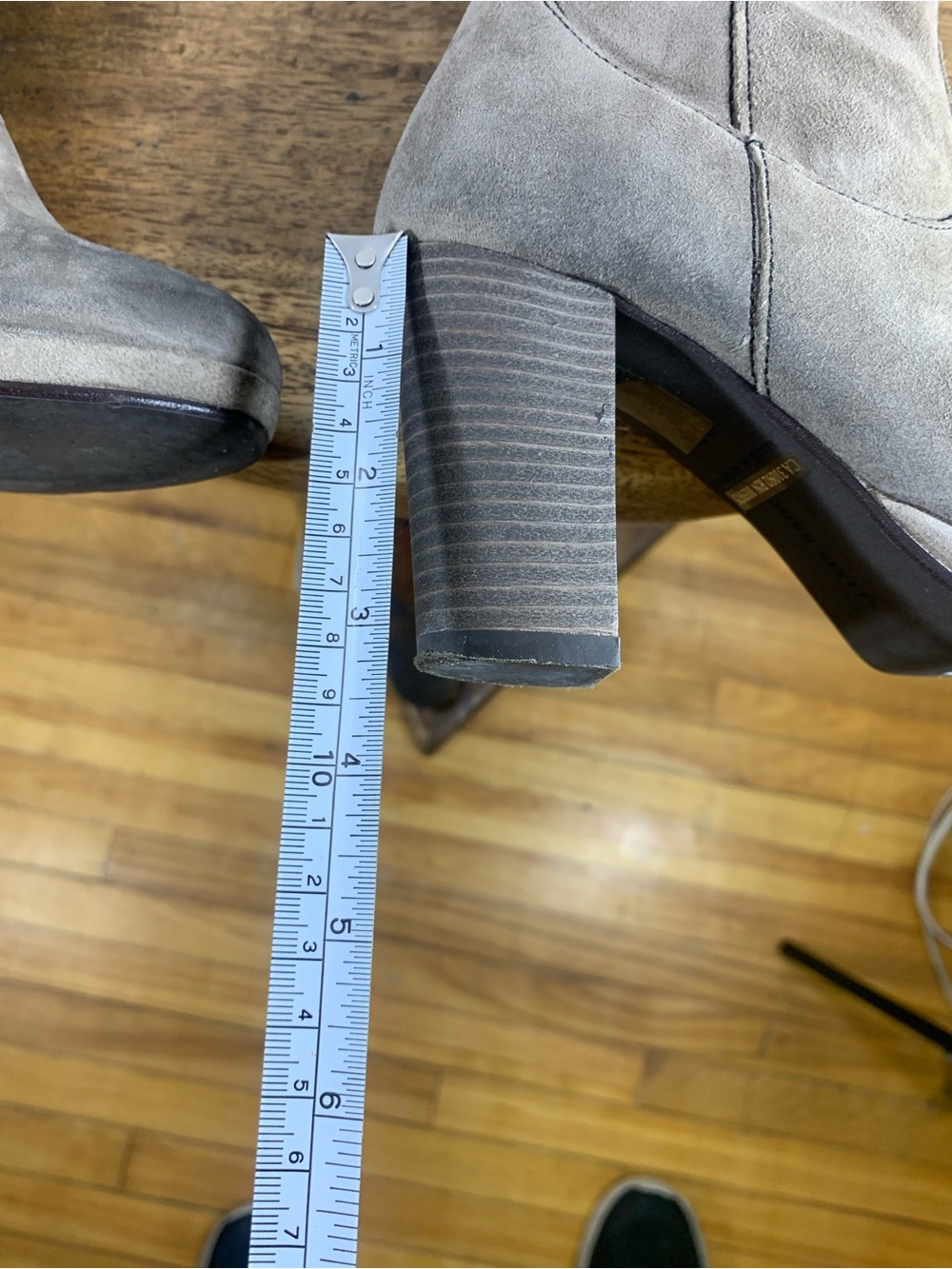 Miss sixty vintage taupe Suede knee high boots chunky heel Y2K - Picture 13 of 13